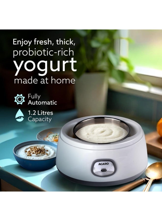 AGARO Classic Portable Yogurt Maker, 1.2L Capacity, Electric, Automatic, Medium (33603) - Image 4